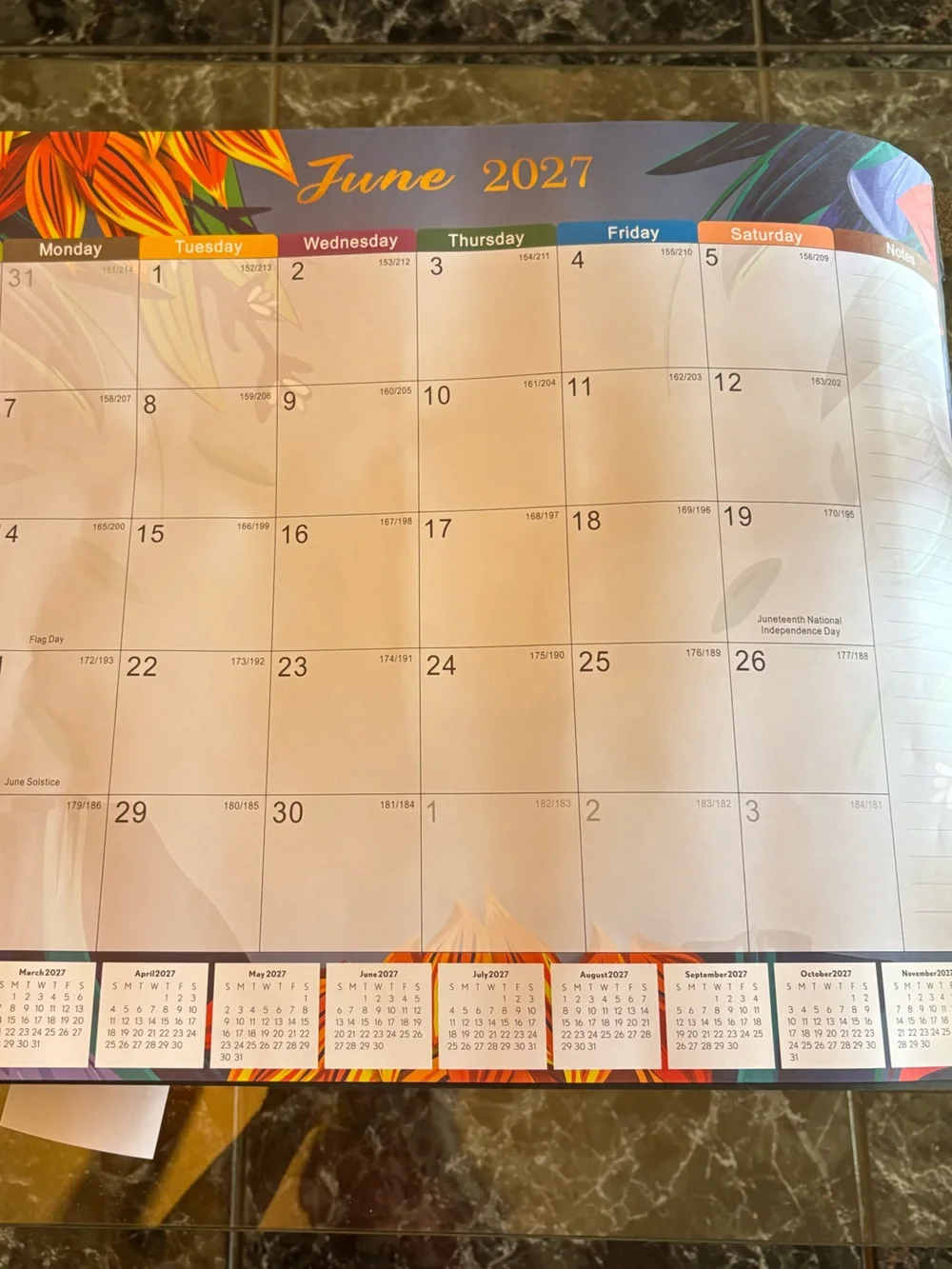 Desk Calendar NWT 18 months Runs From January 2026 - June 2027/Waterproof Cover!